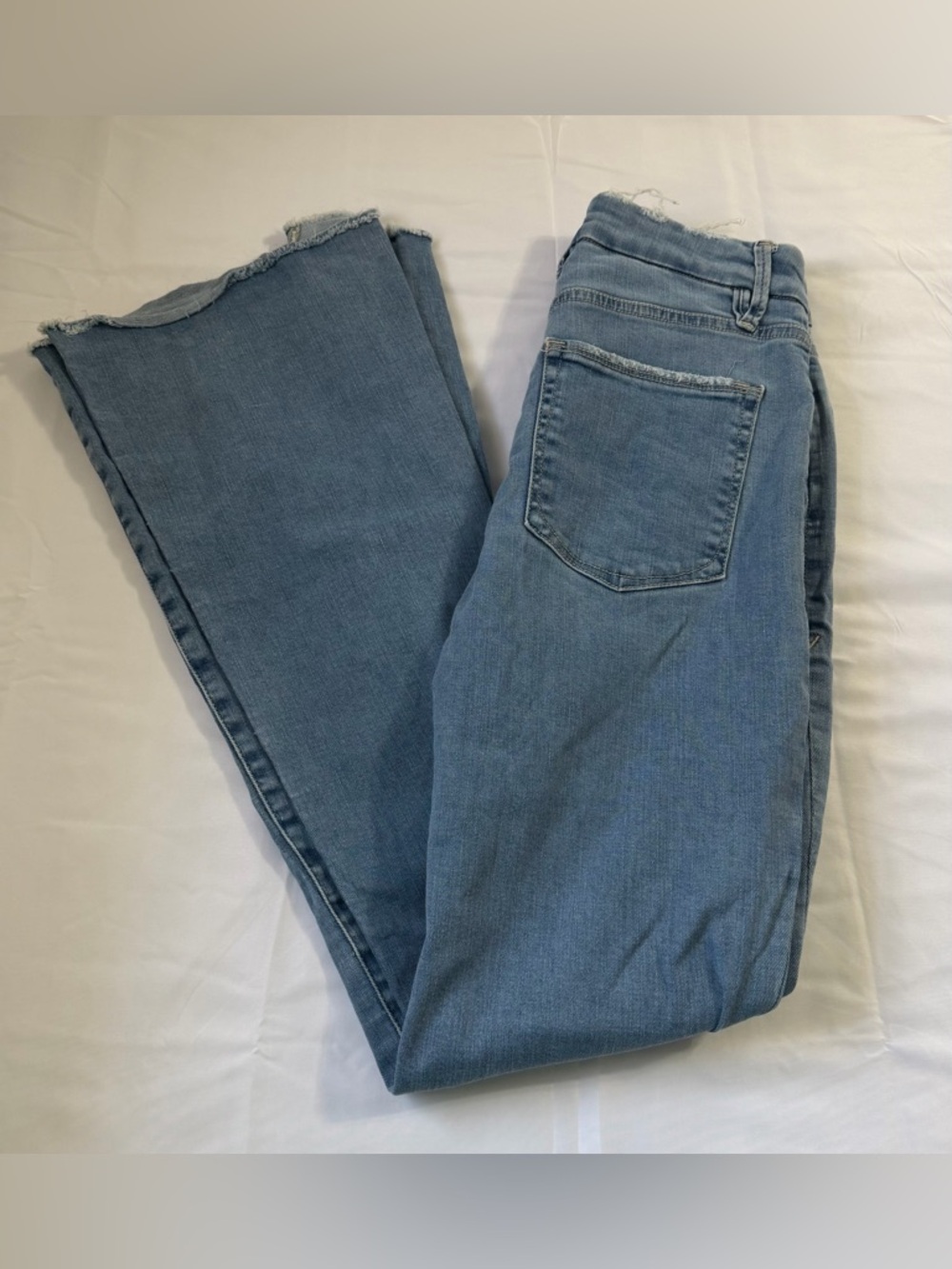 Good American Good Waist Flare Jeans Womens 6/28 High Rise Light Wash Y2K